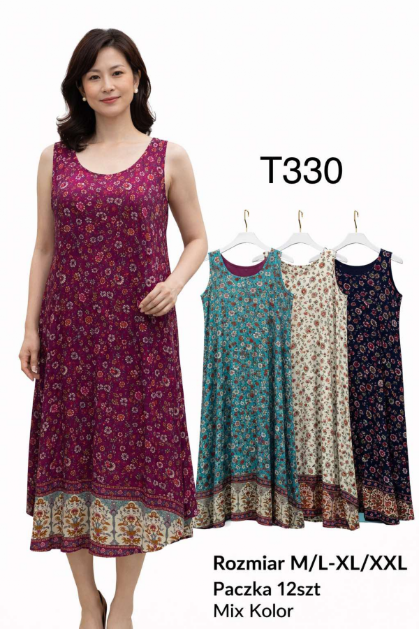 Sukienki damskie Roz M-4XL, Mix Kolor .Paczka 12 szt